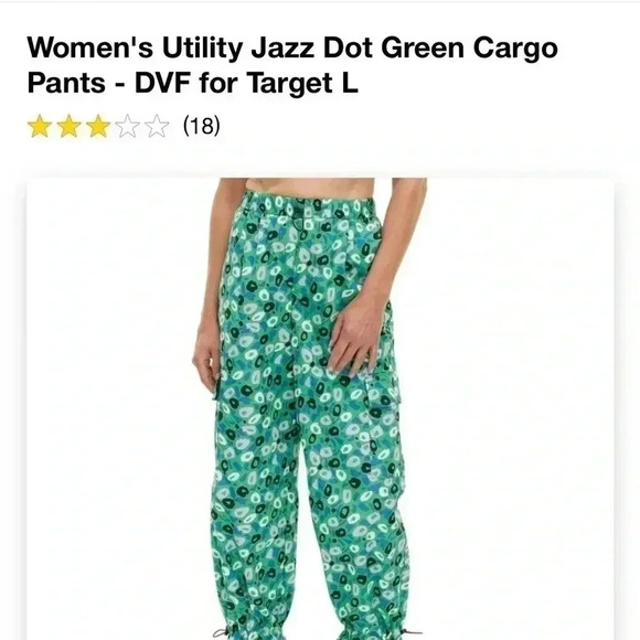 NWT Women's Utility Jazz Dot Green Cargo
Pants - DVF for Target L - Picture 9 of 9